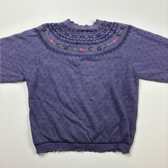 Vintage Northern Reflections Embroidered Purple Sweater with Floral Detail - Picture 6 of 8